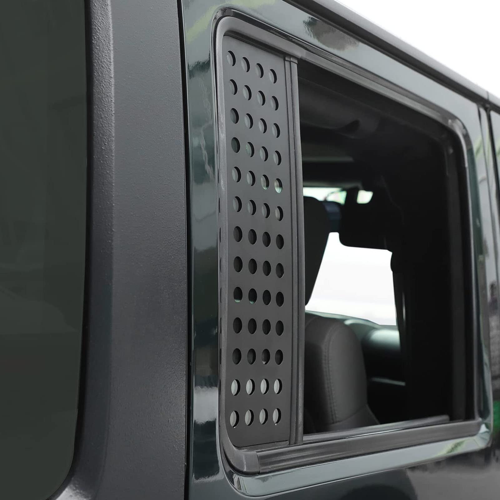 Autocollants de Fenêtre de Porte Arrière, 2 Autocollants de Fenêtre de Porte Arrière en Alliage D'aluminium pour Panneau de Verre en Alliage D'aluminium pour JK