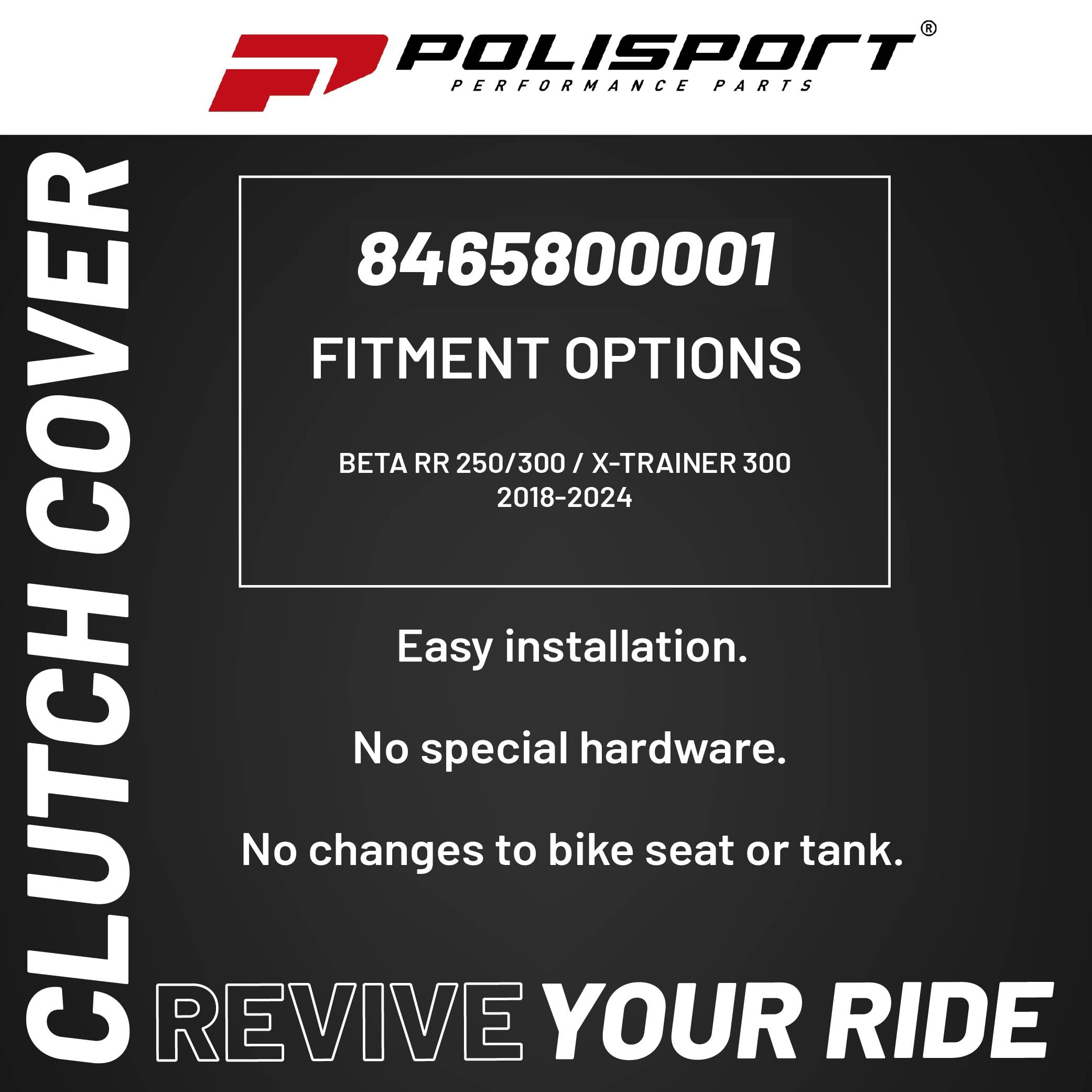 Polisport 8465800001 - Protecteur de Carter d'embrayage en Polyamide résistant aux Chocs Compatible avec Les Motos Beta en Couleur Noir