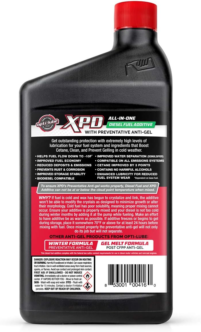 Opti-Lube XPD Formula Diesel Fuel Additive: Quarts (1 Quart (Treats 128 Gallons)) : Automotive