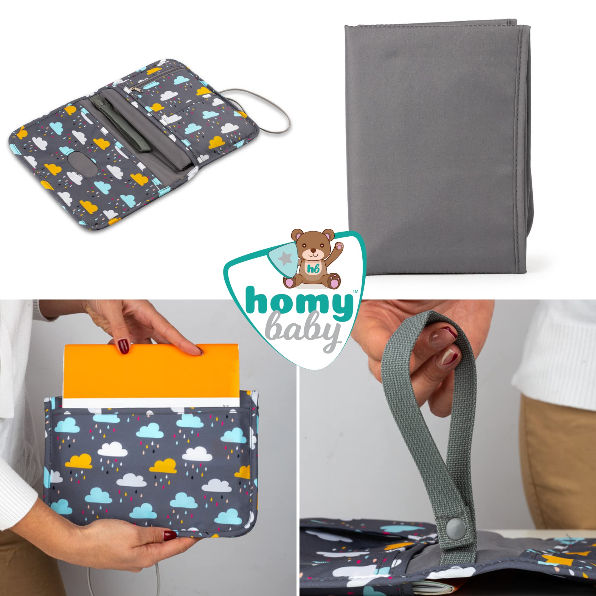 HOMYBABY Fasciatoio portatile impermeabile pieghevole borsa da viaggio con tasche compatto