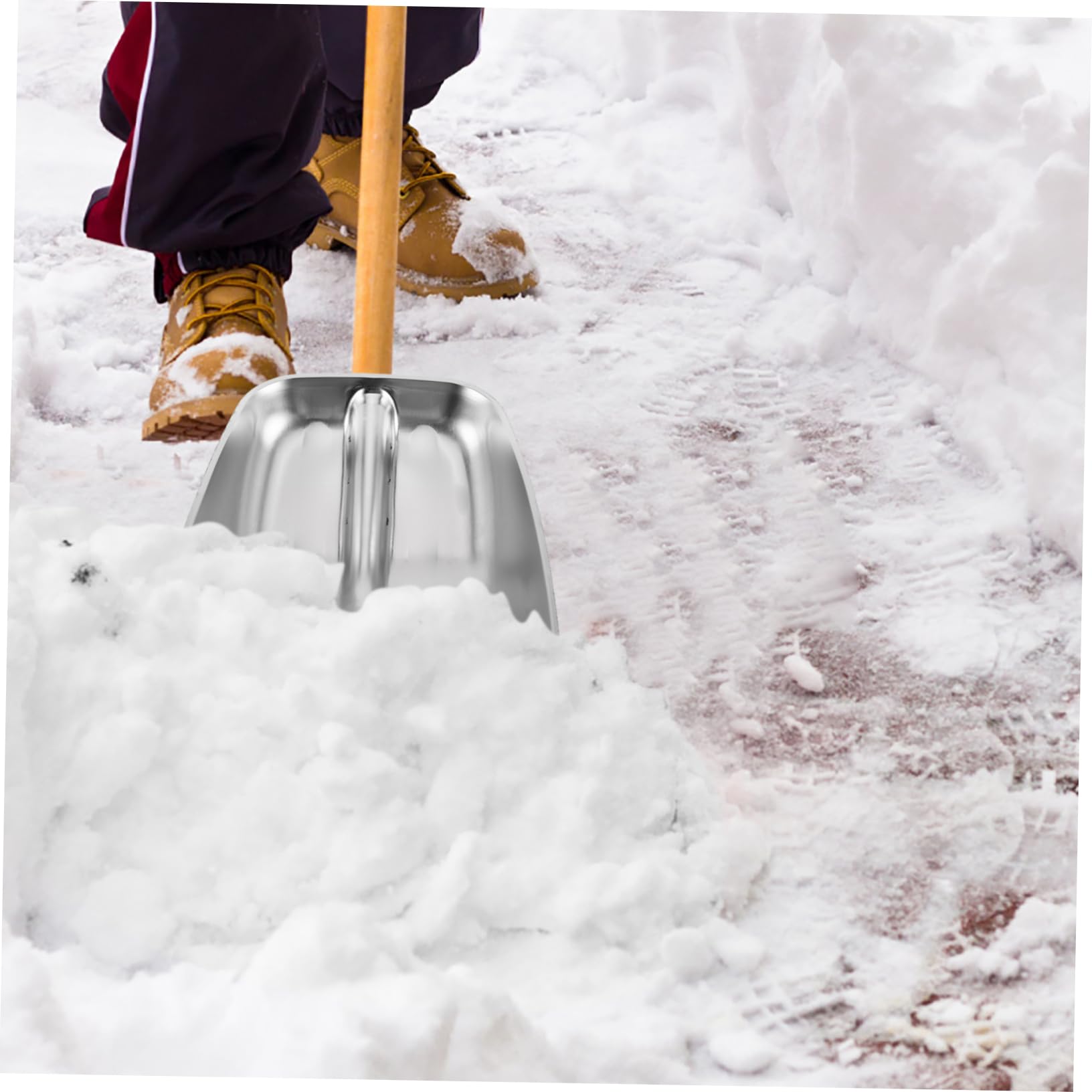 TOPBATHY Testa della Pala in Acciaio Inossidabile per Neve Portatile e Multifunzionale, Design Ergonomico, per Uso Esterno e Movimentazione Cereali