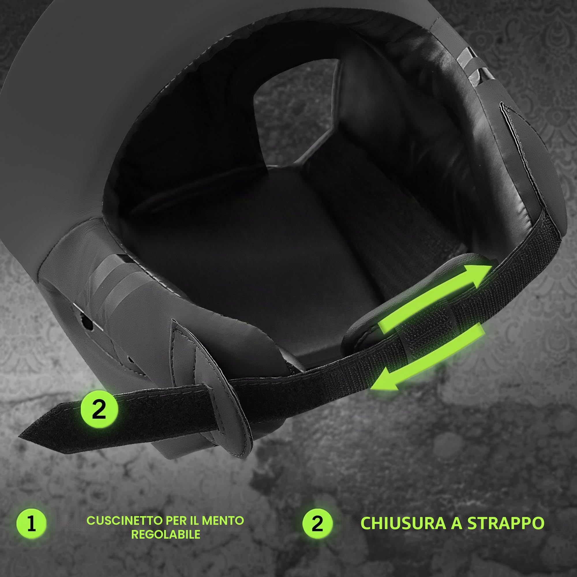 Mytra Fusion caschetto boxe - caschetto kick boxe con cinturino regolabile MMA, Muay Thai, Sparring, Arti Marziali, Karate casco boxe