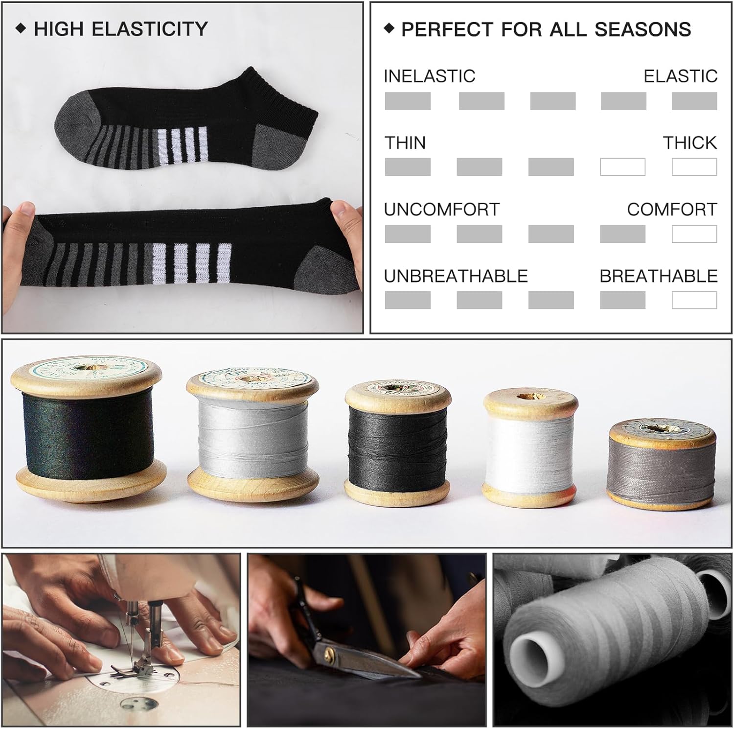 COOVAN Mens Athletic Socks 12 Pack Ankle Low Cut Breathable Running Socks,Socks for Men Shoe Size 6-12 - Image 4