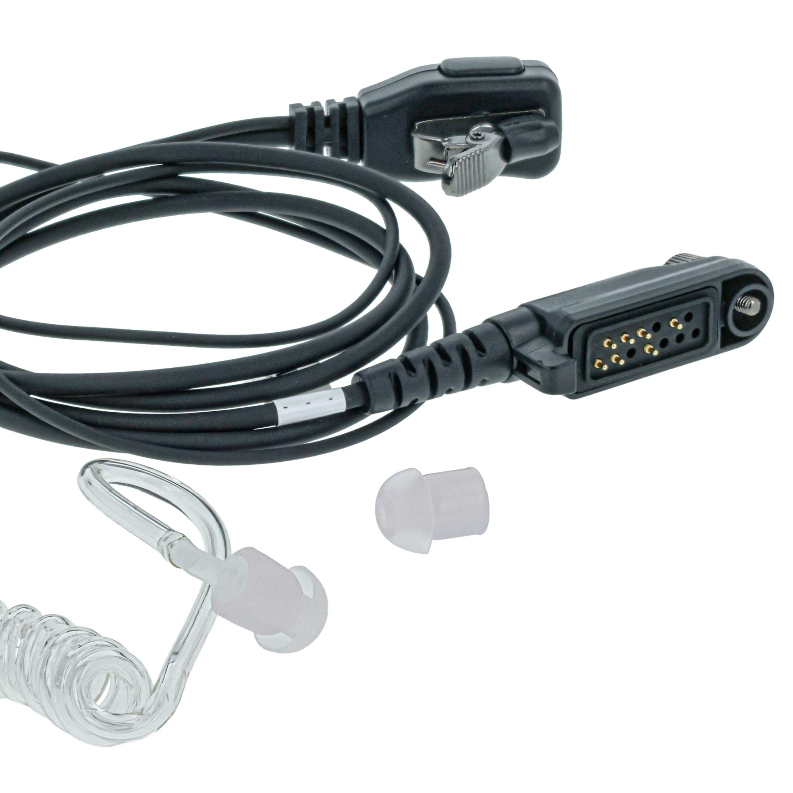 vhbw 5 x zestaw słuchawkowy kompatybilny z Hyt/Hytera PD682G, X1p, PD685, X1e Radio Walkie Talkie + mikrofon PTT, rura akustyczna