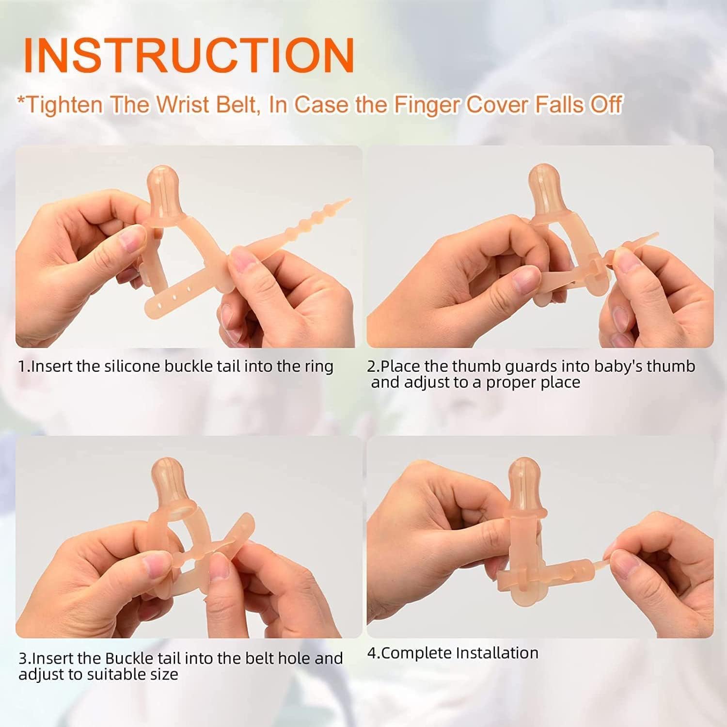 Stop Thumb Sucking Baby - Thumb Sucking Stop Adjustable Thumb Guard Soft Silicone Thumb Sucking Treatment Baby Child Finger Guard (with out box) (NANOSILVER) - Image 6 thumbnail