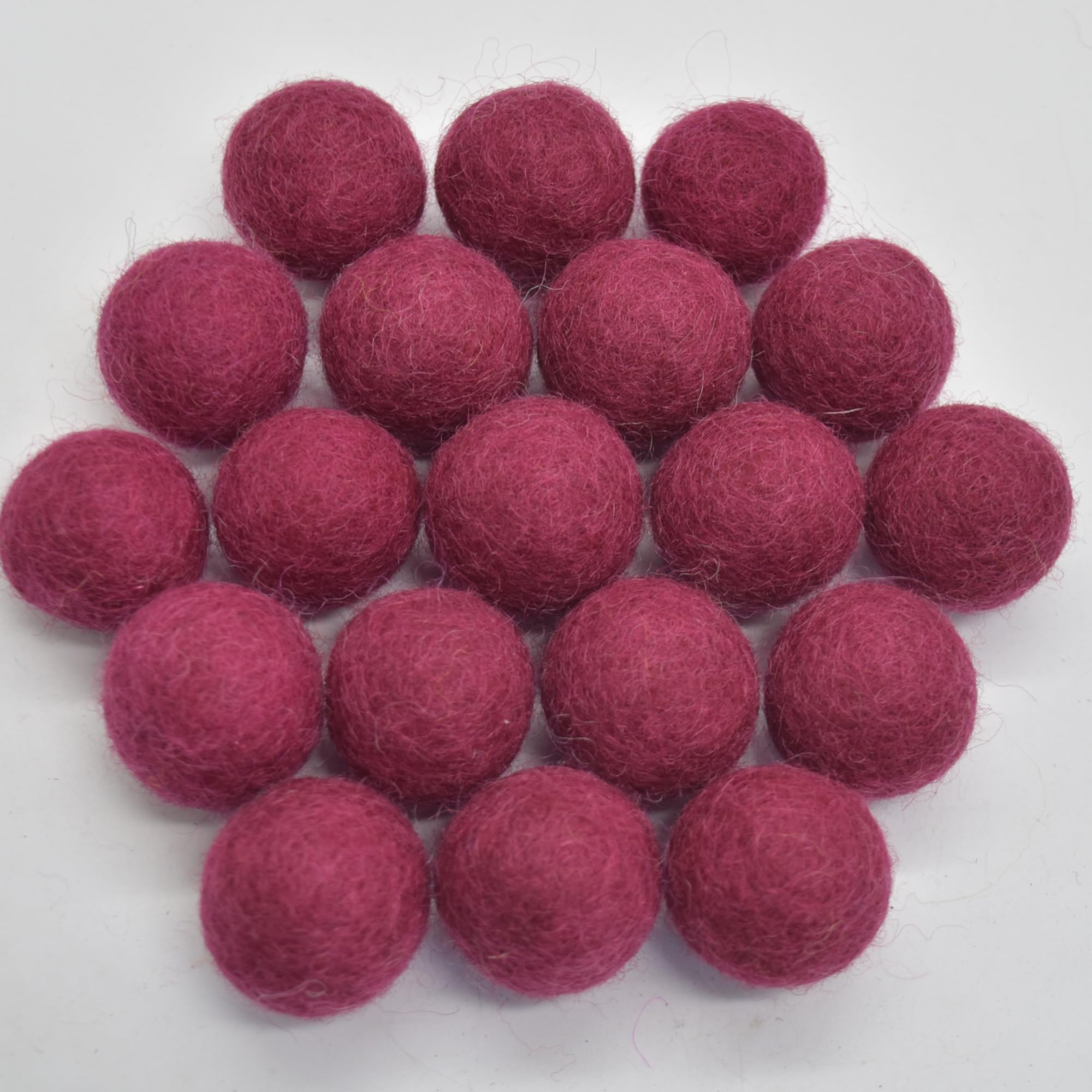 Oriental Direct Rosewood Red 100% Wool Felt Balls 2.5Cm- 10 Count