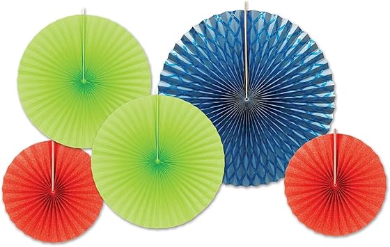 Assorted Paper & Foil Decorative Fans - Thumbnail 3