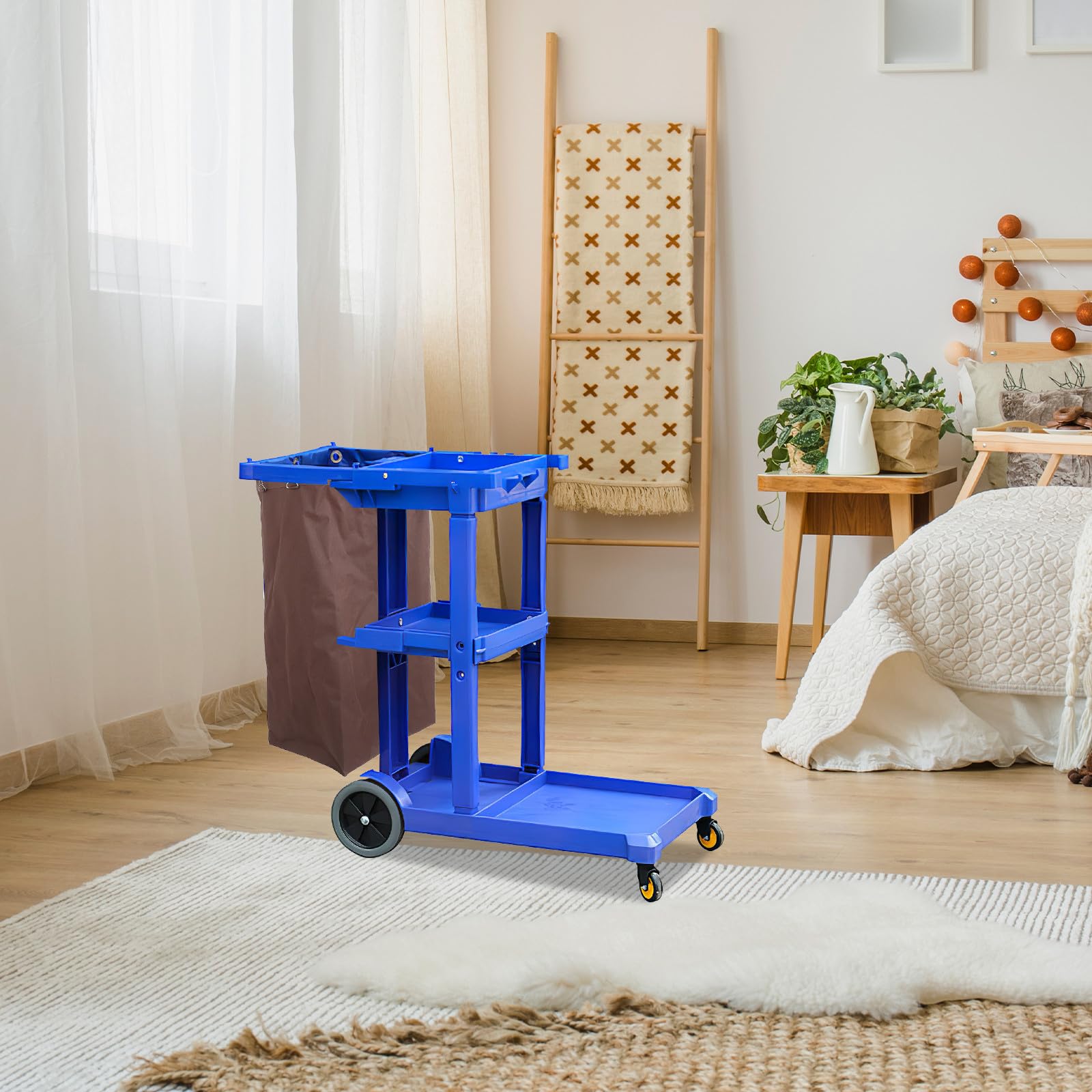 Borsa per Carrello Housekeeping Oxford Marrone, Resistente e Affidabile per Raccolta Biancheria e Panni, per Case e Hotel, Risparmio di Garantito
