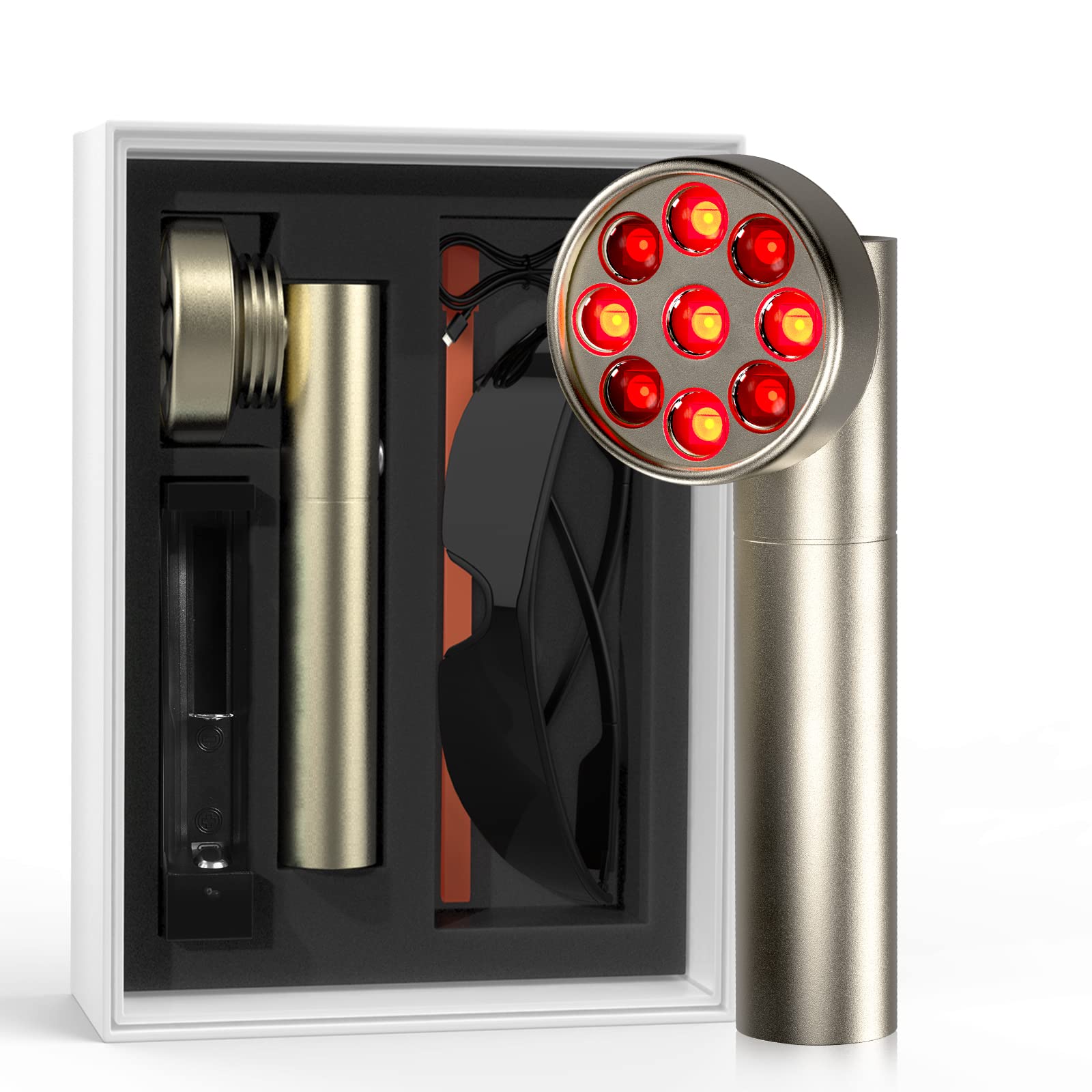 Infrared Light Therapy, Red Light Therapy Device, Infrared Light for Body Face Skin, Infrared Light Lamp Handheld LED with 660nm & 850nm Wavelengths for Pain, Skin, Sleep and Muscle Recovery