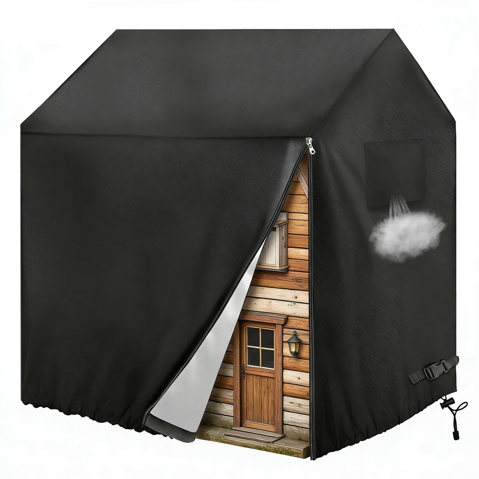 Outdoor Kids Playhouse Cover,420D Oxford Fabric Waterproof Playhouse Protective Cover for Play Tents,UV Resistant,360° All-Round Protection(145*145*160cm)