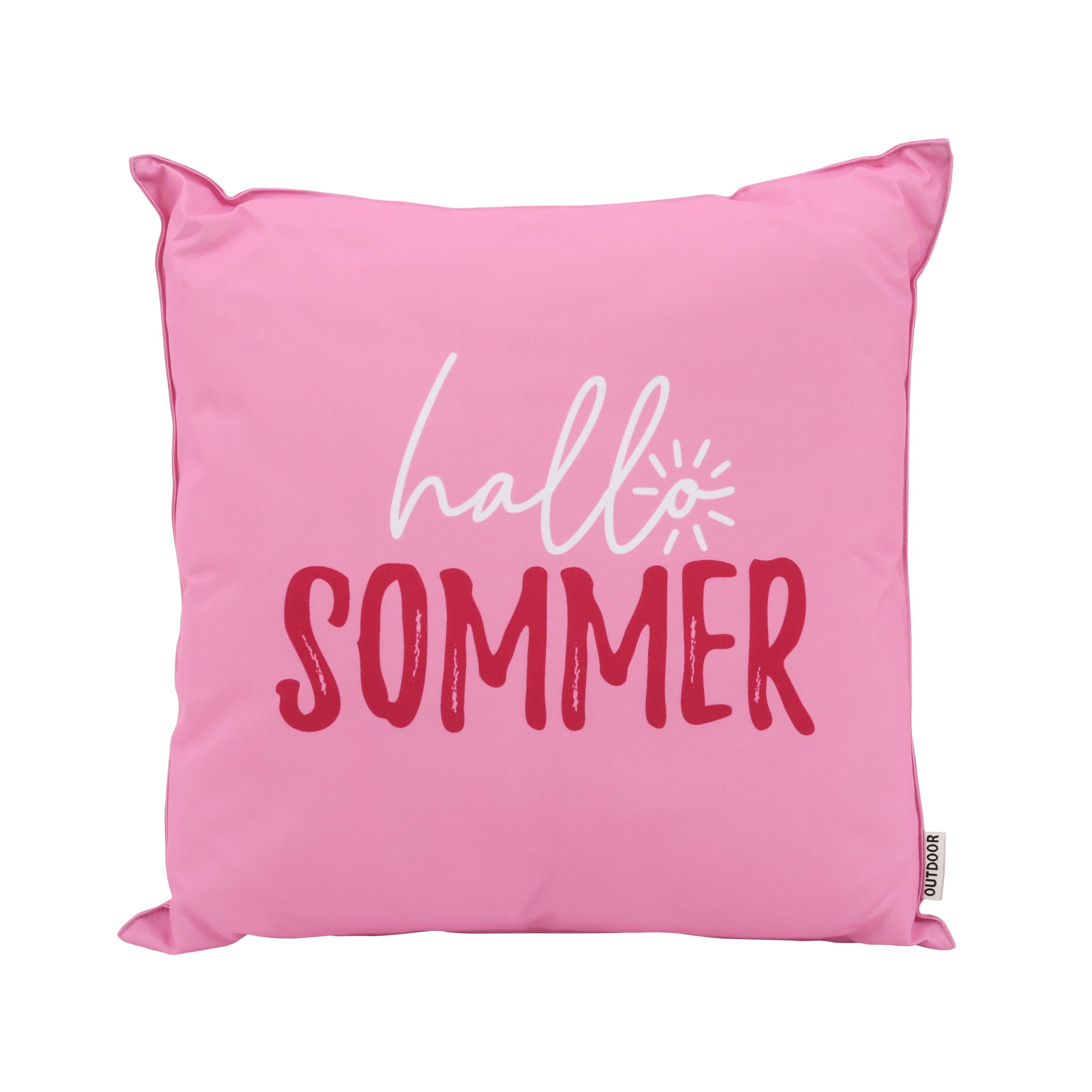 CB Home & Style Outdoor Garten Kissen Wasserabweisend 45x45cm mit Füllung - Sommer (Hallo Sommer - pink)