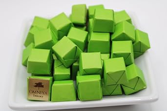 OMNIYA Delicacy Mini Mint Chocolate Squares 8 oz Refreshing Mint-Infused Milk & Dark Chocolates Individually Wrapped Elegant Treat for Gifting, Events, and Daily Enjoyment