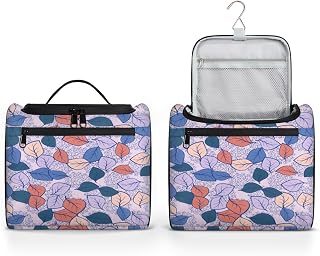 Bolsa de higiene pessoal suspensa para mulheres, folhas caídas bolsa de lavagem de viagem de grande capacidade bolsa de maquiagem portátil bolsa de banheiro impermeável para chuveiro bolsa de banheiro para cosméticos acessórios essenciais, Multicor