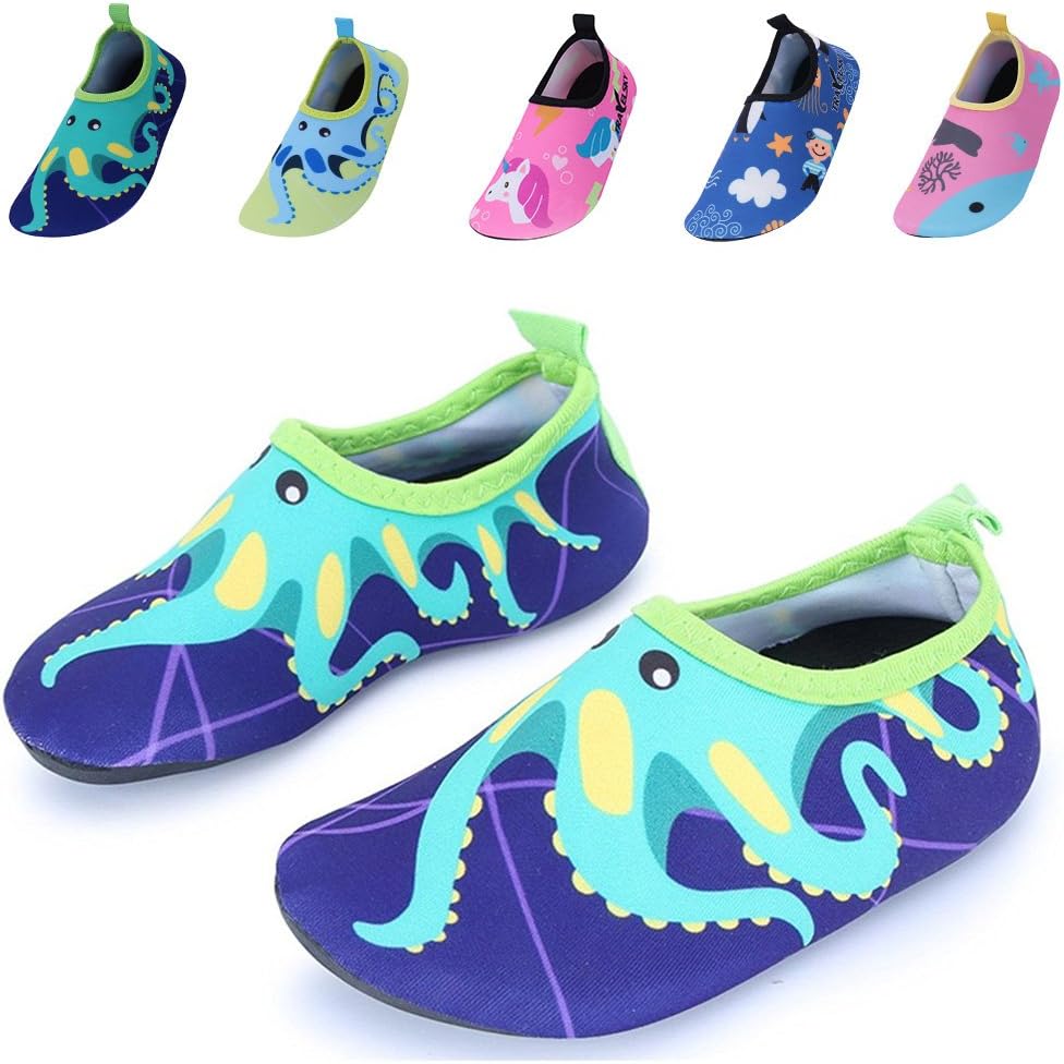 Vivay Toddler Kids Water Shoes Quick Drying Swim Beach Shoes Aqua Socks for Boys & Girls
