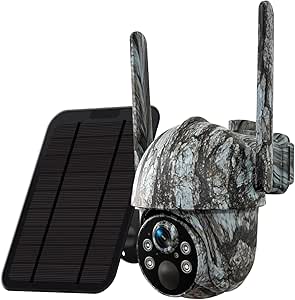 4G LTE Solar Cellular Trail Camera PTZ Wireless FHD 2K Game Cameras With Night Vision Motion Activated Waterproof Camouflage Wildlife Hunting Cam AI Motion Detection Outdoor Security Cams W/ SIM Card asin的图片