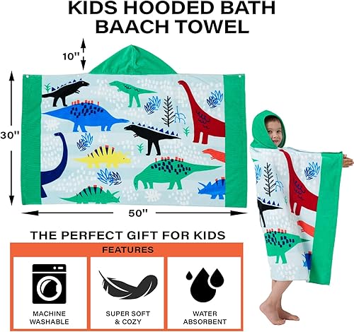 Miniatura 98 de Toallas de baño para niños, toalla para niños con capucha para playa, baño, piscina, toallas de natación de 30 x 50 pulgadas, tamaño grande, ultra