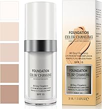 Color Changing Foundation 30ML, Flawless Color Changing Foundation for Aging Skin, Liquid Colour Changing Mature Skin Foundation for All Skin Types, Long Lasting Waterproof Moisturise