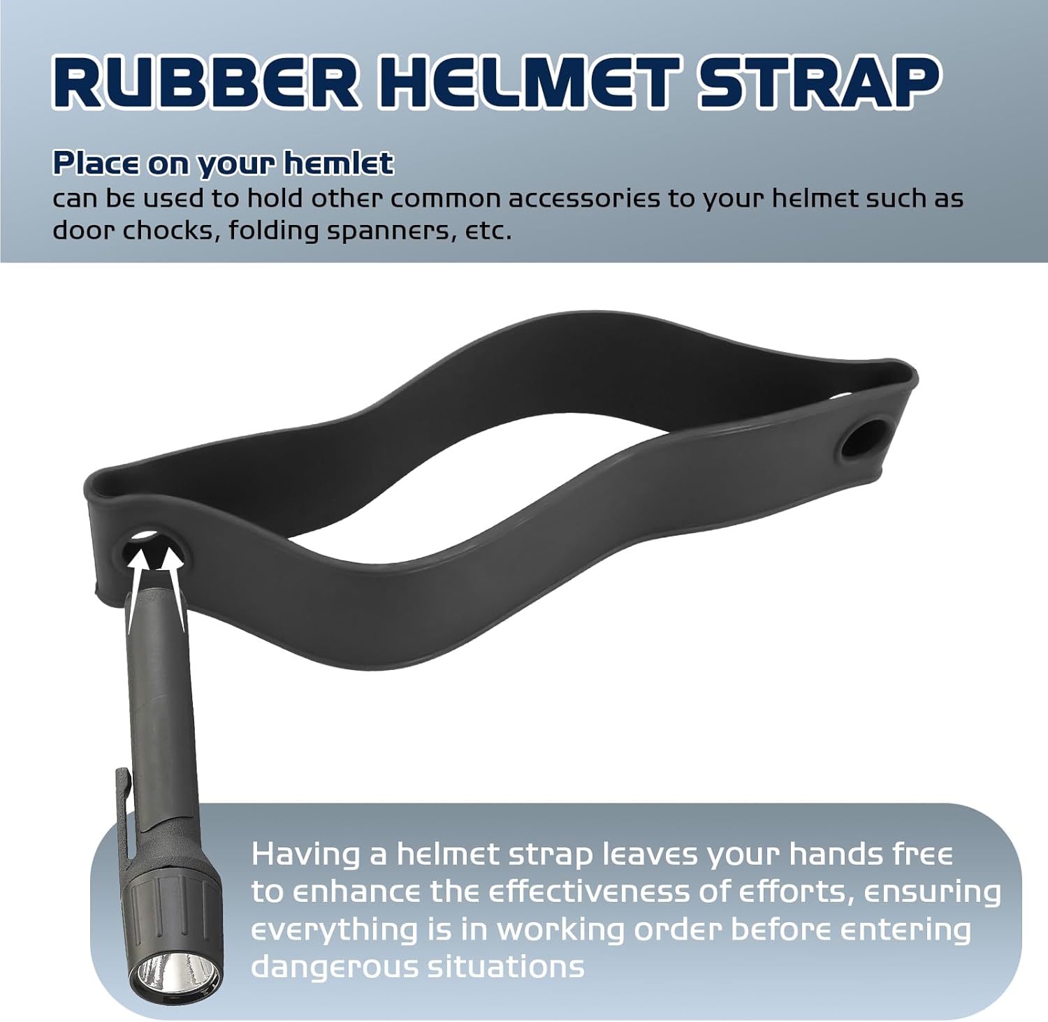 Rubber Helmet Strap for Streamlight ProPolymer Flashlights - 99075 Flashlight Helmet Strap Fit Most Standard Helmet