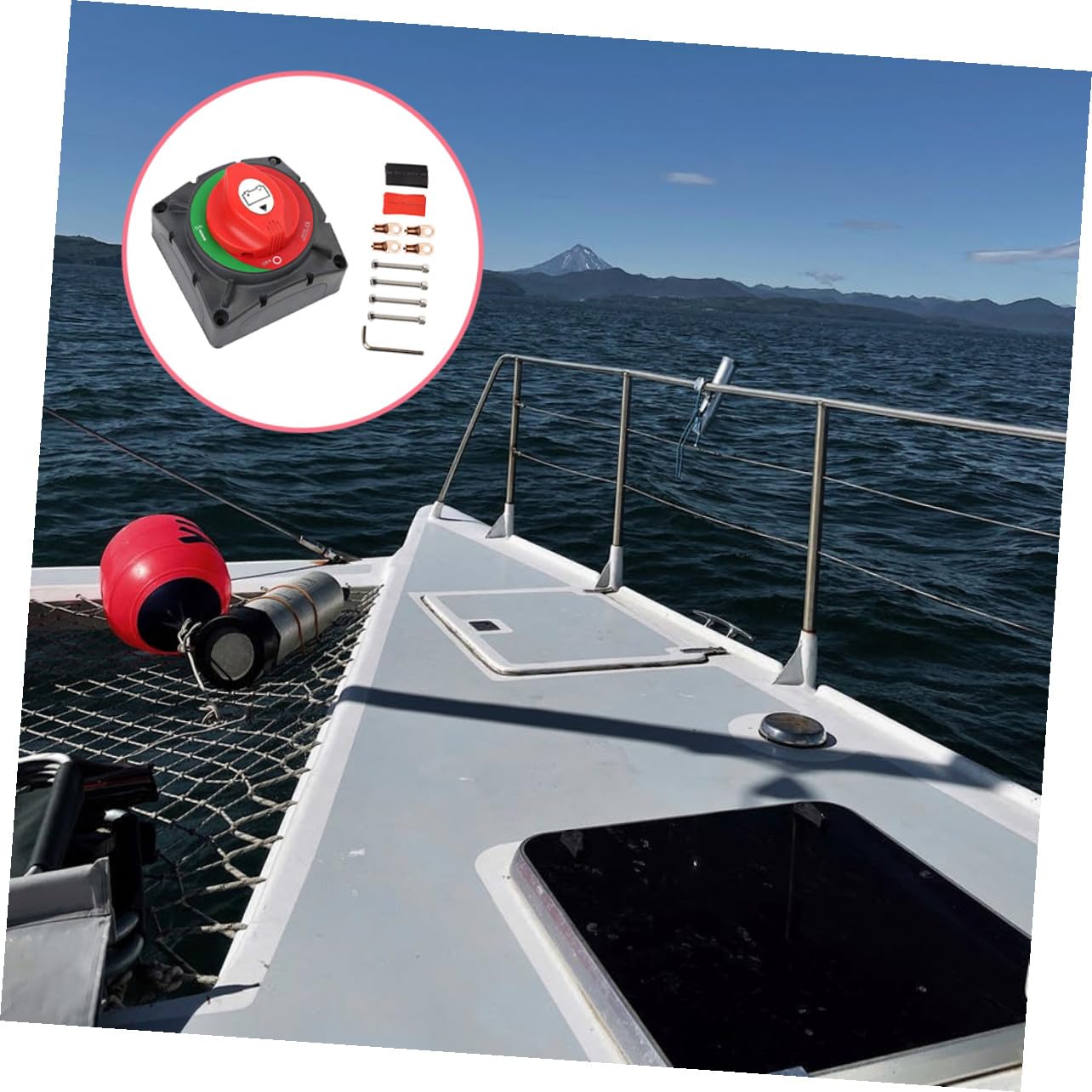 Interruptor Principal de Alimentación 600a, Aislador de Batería | Juego 1, Plástico y Latón, para Equipo Eléctrico y Batería en Camión o Barco, Operación Sencilla