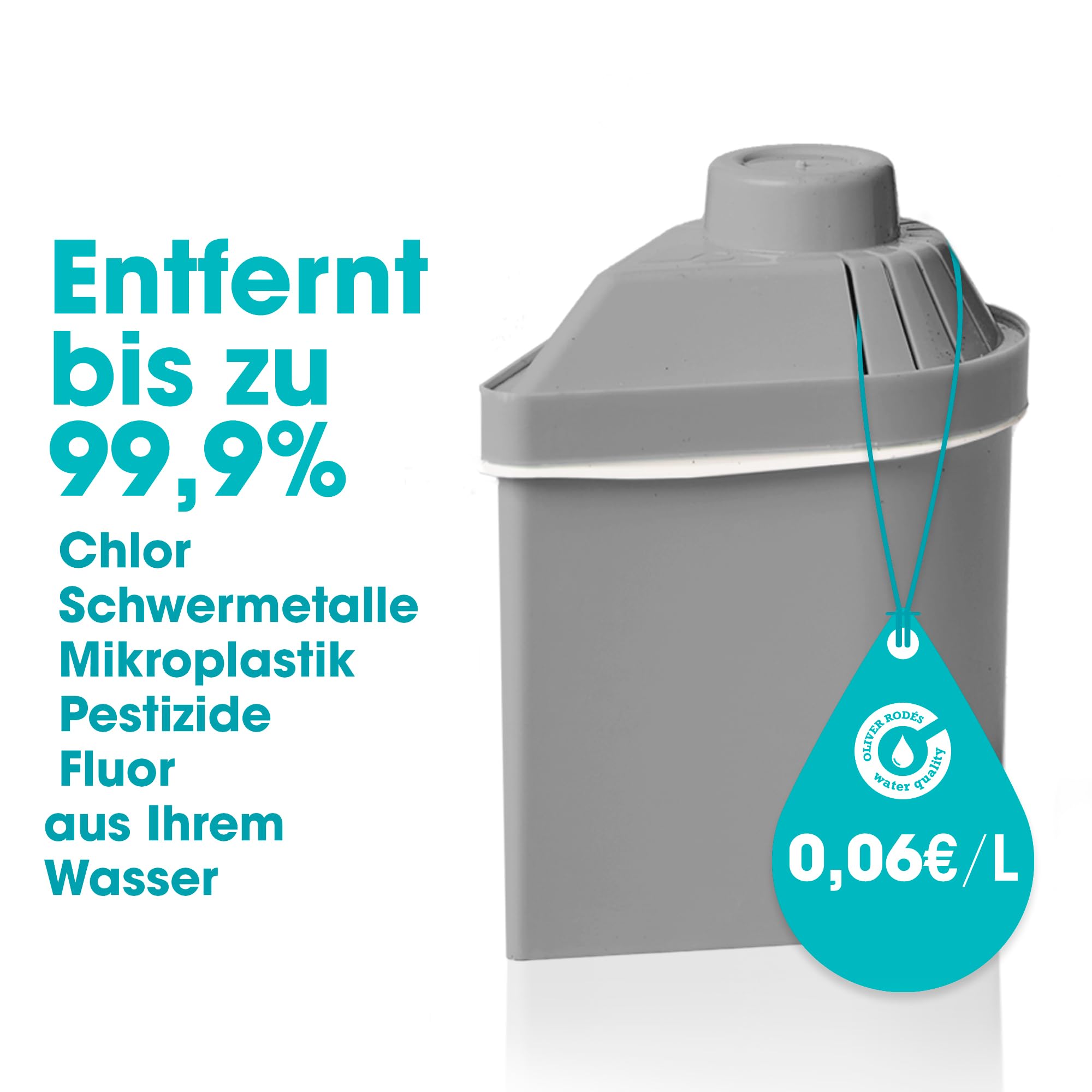 3 Zeolithfilter 400 L für Wasserfilterkanne Entfernt Chlor & Schwermetalle