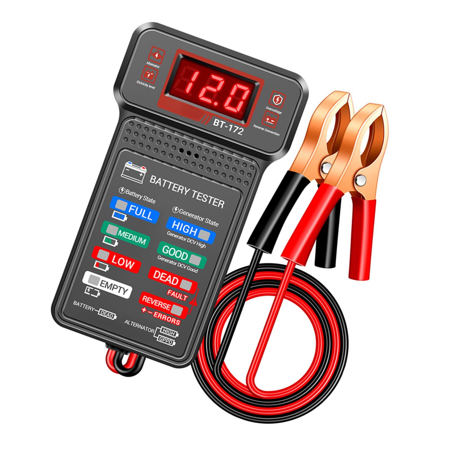 Crffz Battery Capacity Analysis Easy To Use Vehicle Battery Health Diagnostic Instrument Cranking Charging Tester For Electrical Instrument For Batteries