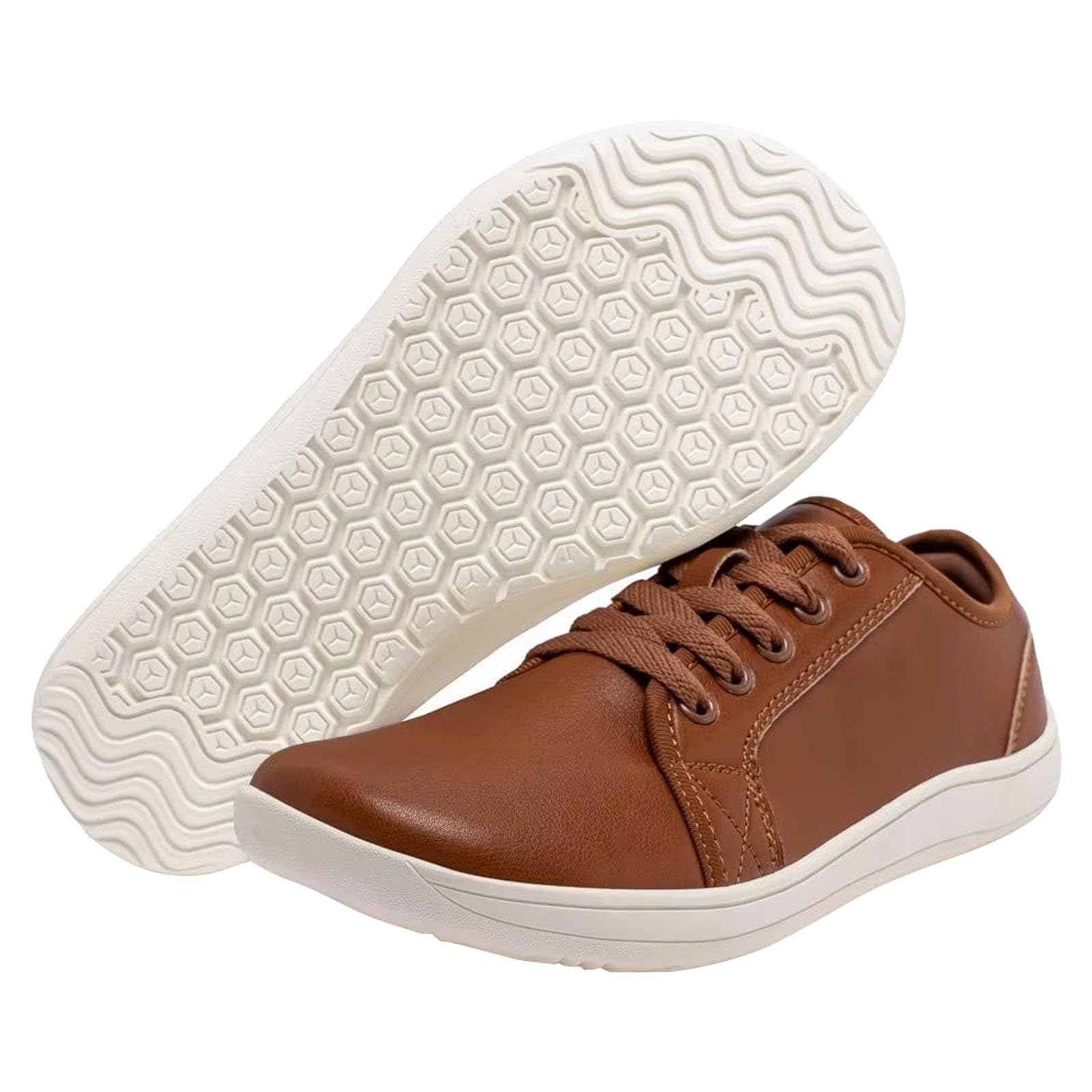 Deportivas Running Mujer Zapatillas de Deporte Minimalistas Anchas para Mujer, Zapatos Casuales de Cuero Descalzo para Caminar, con Cordones, Ligeros y cómodos Deportivas Running