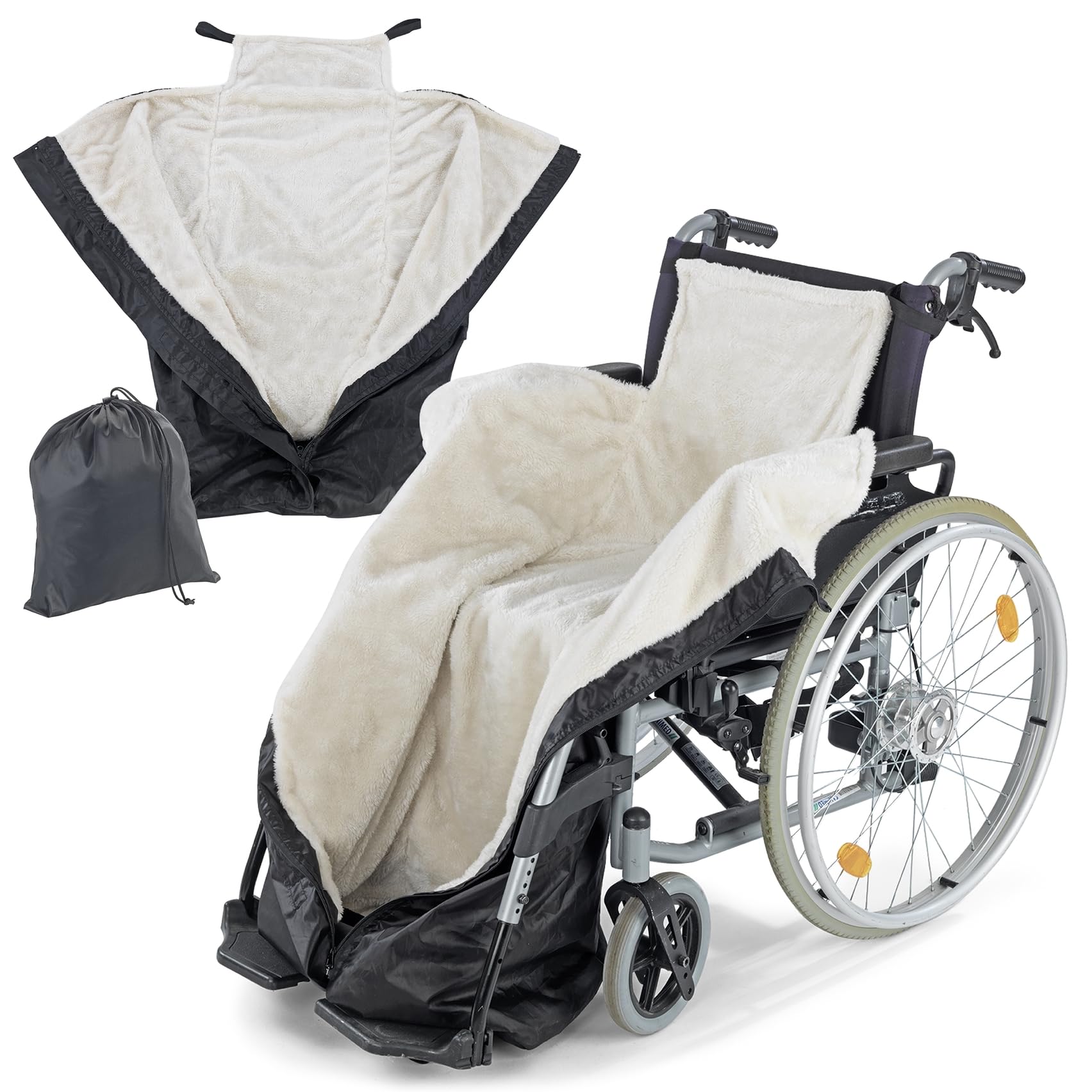 Borsa termica per sedie a rotelle, impermeabile e antivento, protezione contro il freddo, l'umidità e lo sporco, poliestere, lunghezza 130 cm