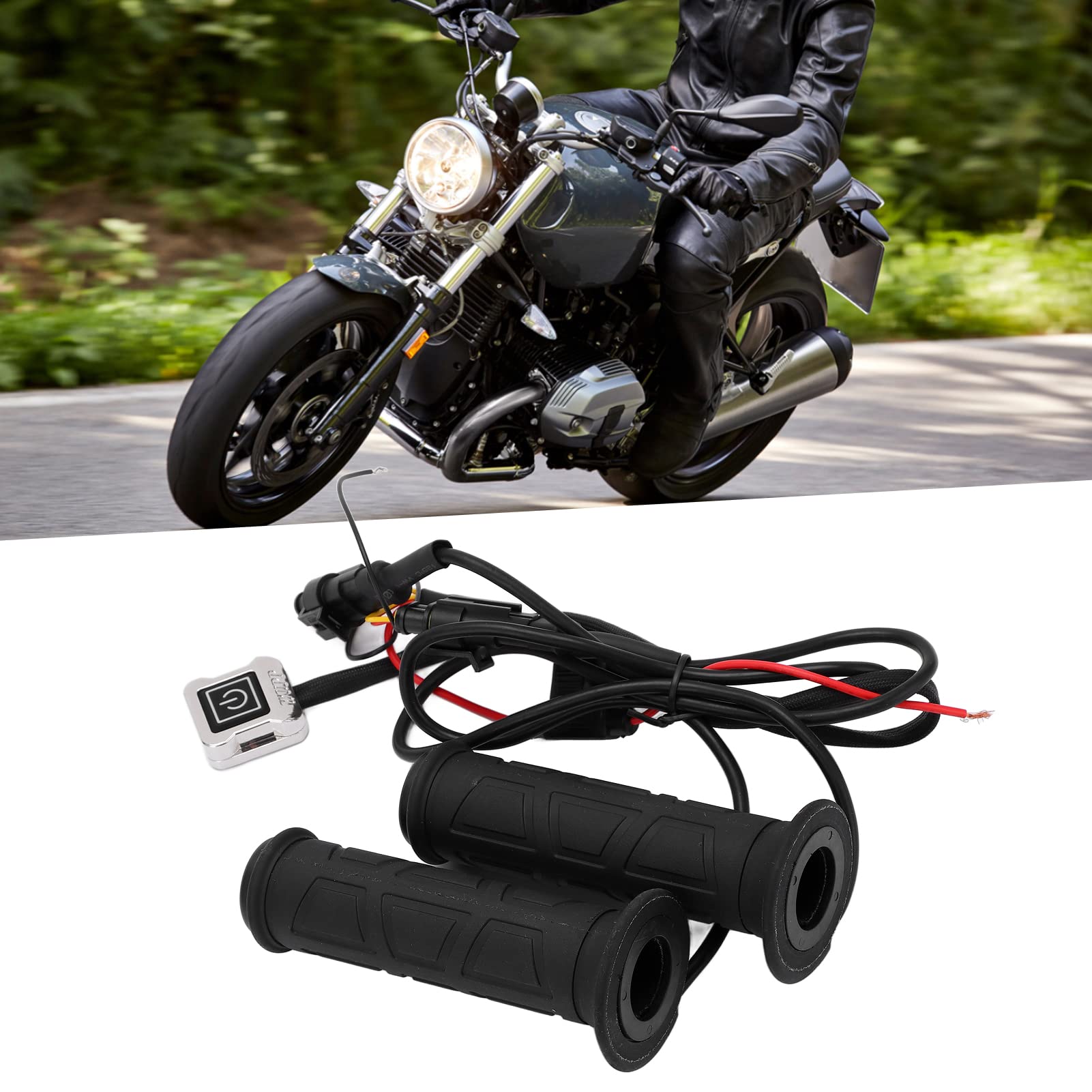1 Paire de poignées de Guidon de Moto, 22mm, 7/8 Pouces, Thermostat Intelligent à 3 Vitesses, poignée chauffante électrique