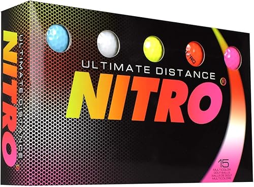 Nitro Pelota de golf Ultimate Distance (paquete de 15), multicolor