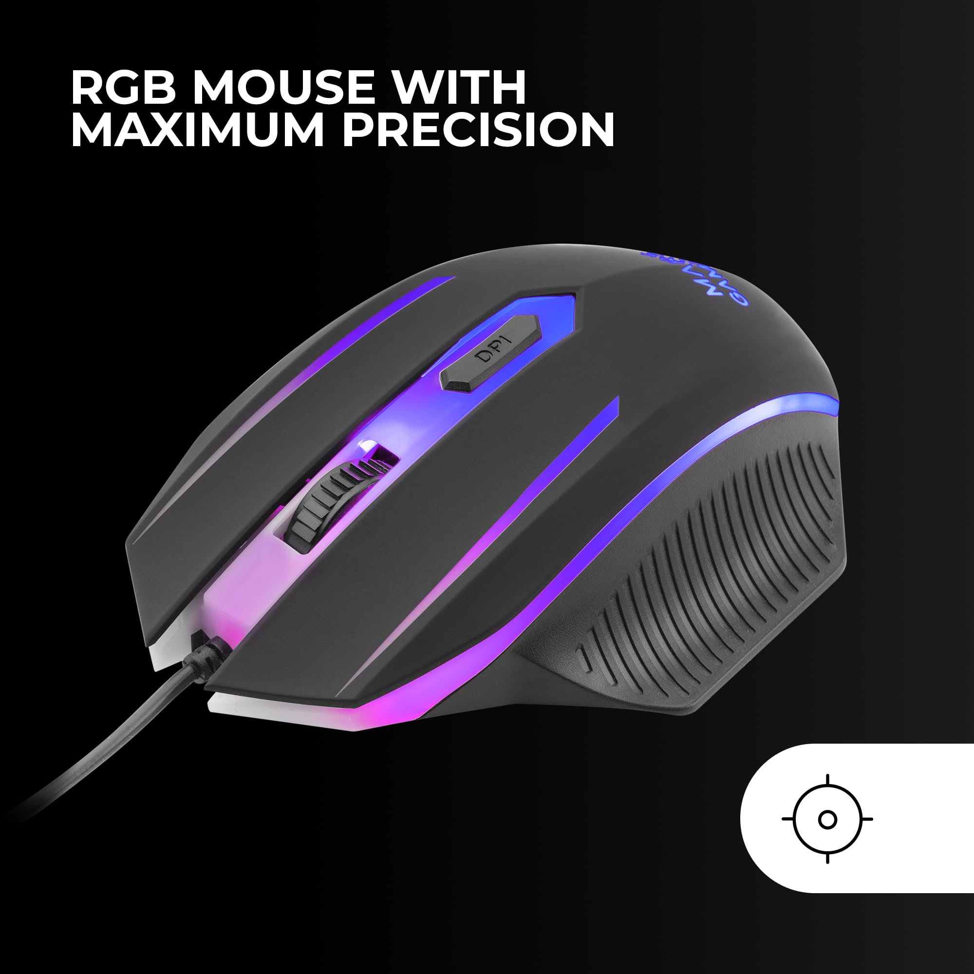 Mars Gaming MCP124, Layout Portugués, Combo Gaming 3en1, Teclado Ergonómico H-Mech LED RGB, Ratón RGB 3200DPI Switches HUANO, Alfombrilla Nanotextil 360x260mm, Compatibilidad Multiplataforma, Negro