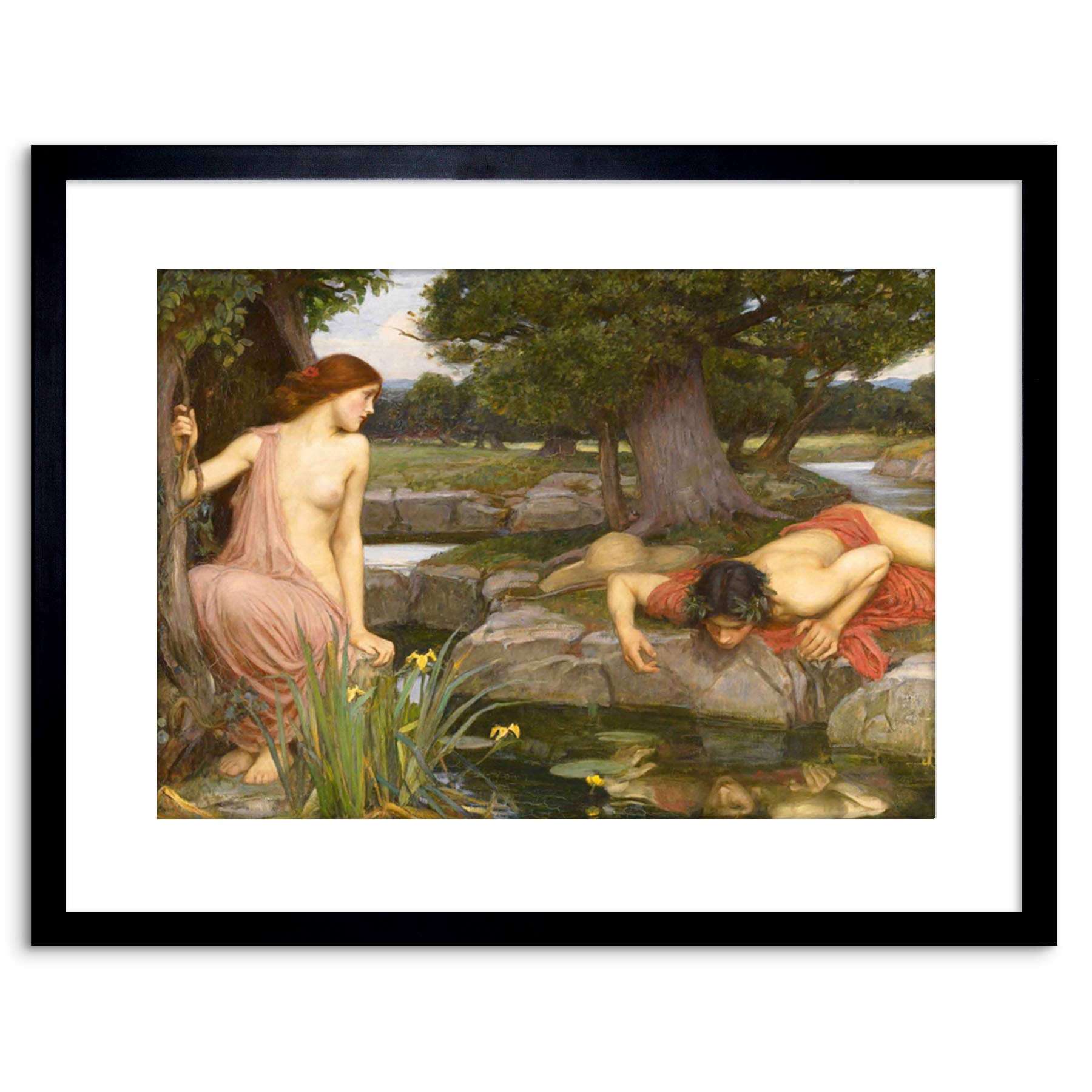 Wee Blue Coo PAINTING WATERHOUSE ECHO NARCISSUS FRAMED PRINT F97X3789