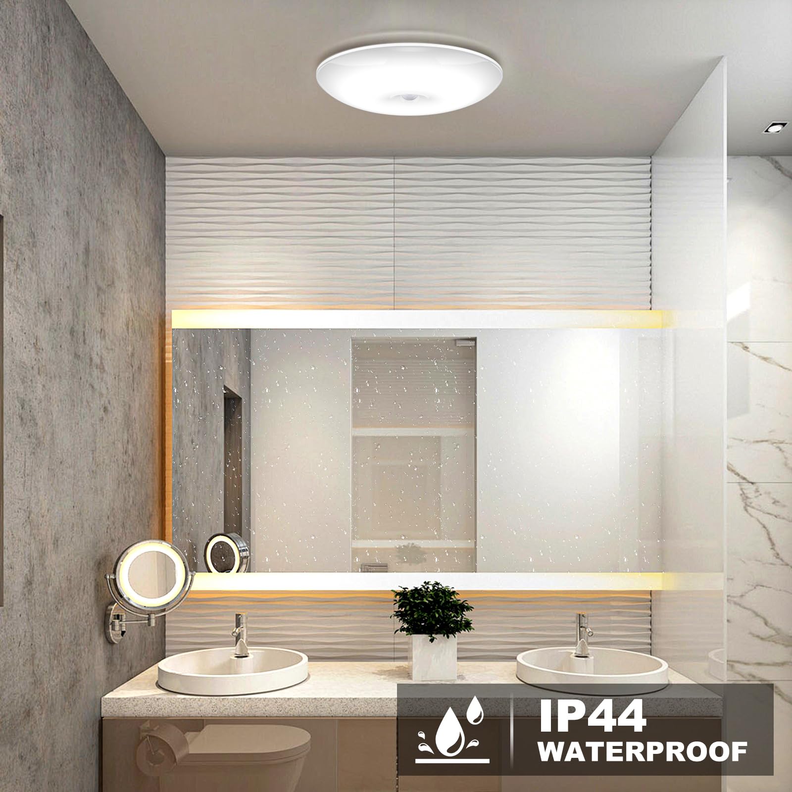 YrgePowk Plafondlamp met bewegingsmelder, 20 cm, led, plafond, draadloos, oplaadbaar, USB, dimbaar, voor douche, badkamer, garage, trap YrgePowk Plafondlamp met bewegingsmelder, 20 cm, led, plafond, draadloos, oplaadbaar, USB, dimbaar, voor douche, badkamer, garage, trap