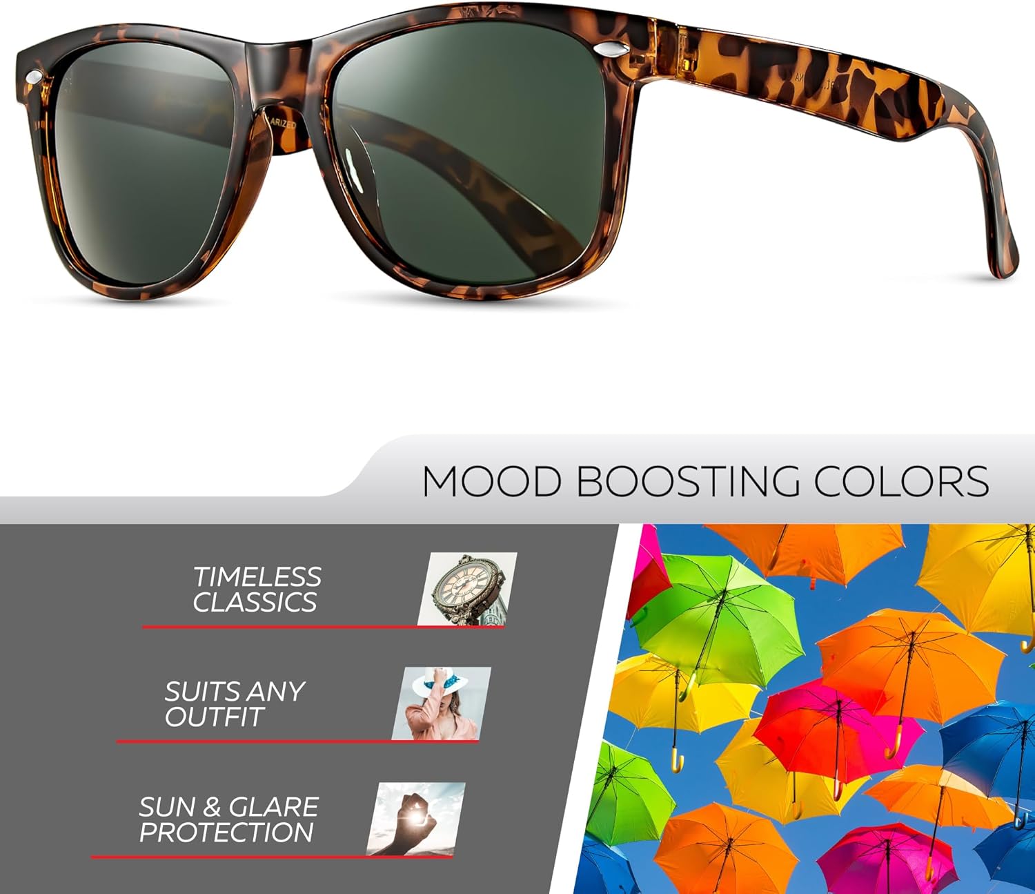 Retro Rewind Polarized Sunglasses for Men and Women - UV Protection Classic Sun Glasses - Image 2