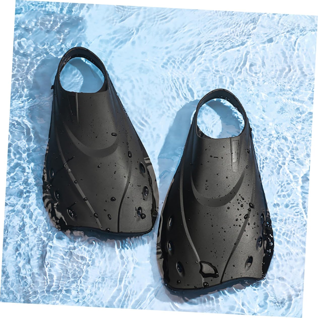 Cabilock Aletas Cortas Ajustables para Natación y Buceo Diseño Ergonómico con Suavidad Moderada para Entrenamiento y Snorkel para Hombre y Mujer Negro