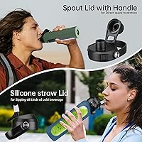 Vista 2 de SIEROZUR Botella de agua de vidrio de 32 onzas, vaso motivacional de 1 litro con marcador de tiempo, botellas de agua de vidrio de borosilicato