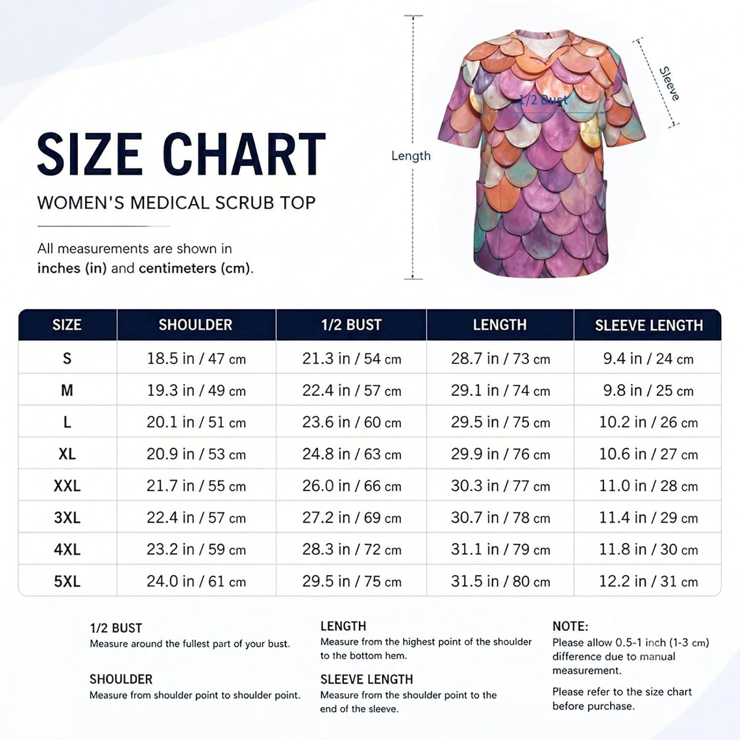 Professional Scrub Tops for Men, Classic V-Neck Workwear with 3 Pockets