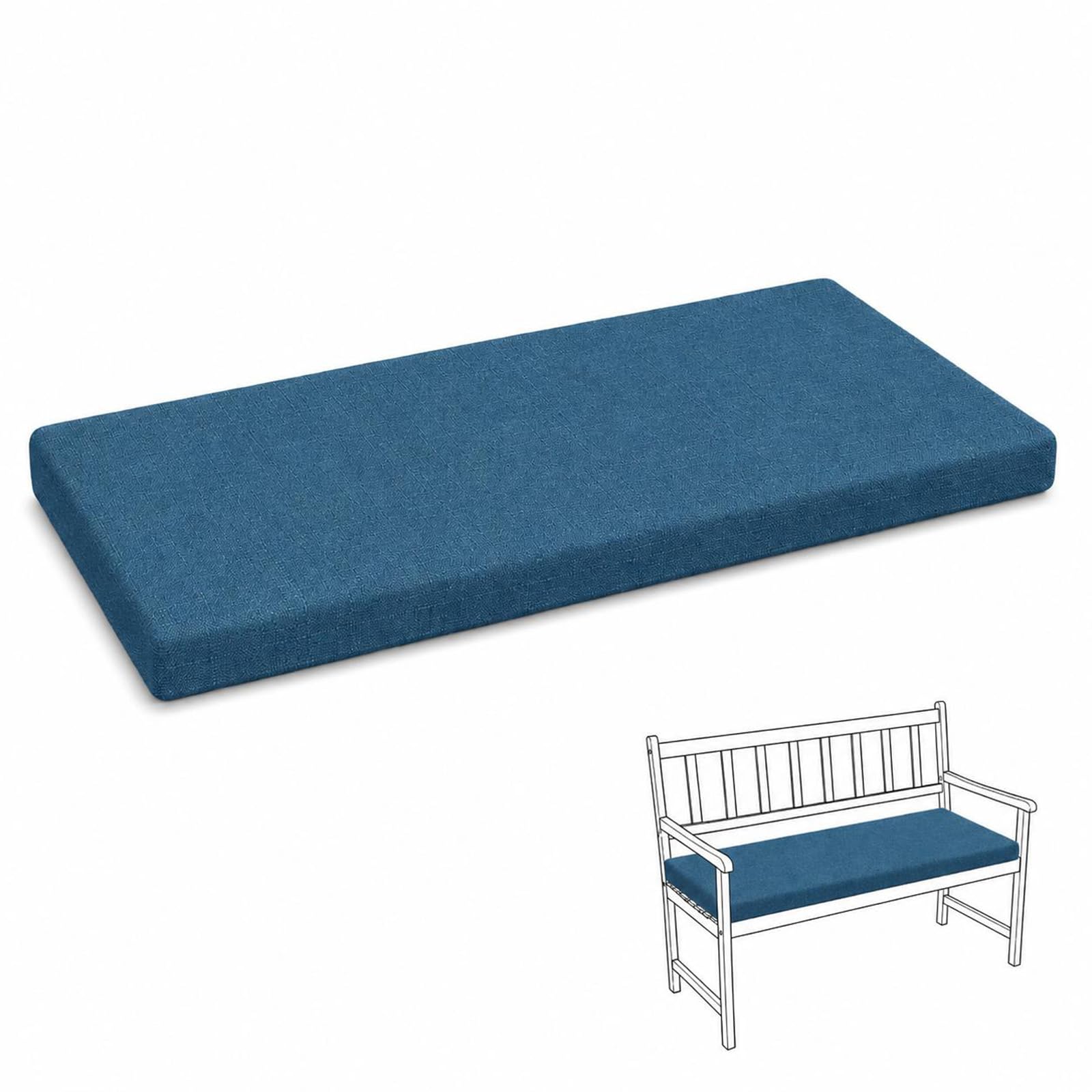 PTKG Long Cushion Linen Fabric Washable 2 Seater Bench Cushion