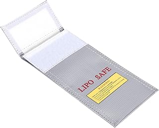 Fdit 10x20cm Battery Safety Bag Lithium-Ion Battery Safe Bag Fireproof and Explosion-Proof Bag for Lithium Battery