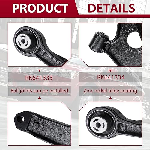 Miniatura 3 de 12 piezas de brazo de control inferior delantero inferior rótula barra estabilizadora enlace interior exterior barra de acoplamiento conjunto de