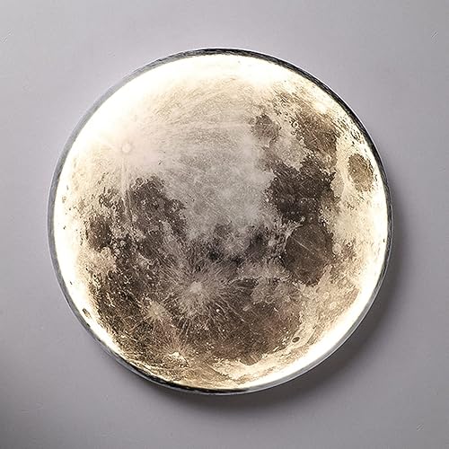 Springs Lámpara de pared LED regulable con luna, lámpara de techo moderna con 3 temperaturas de color, iluminación interior decora luces para