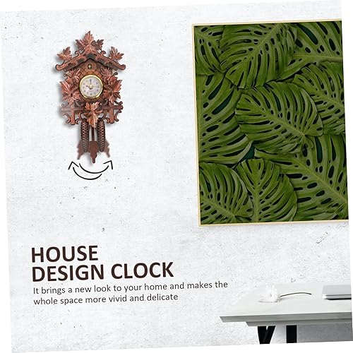 Miniatura 8 de WOFASHPURET Reloj de pared Reloj de cuco Reloj Cottage Forest House Reloj colgante Retro Reloj colgante Reloj tradicional Chalet Reloj de pájaro