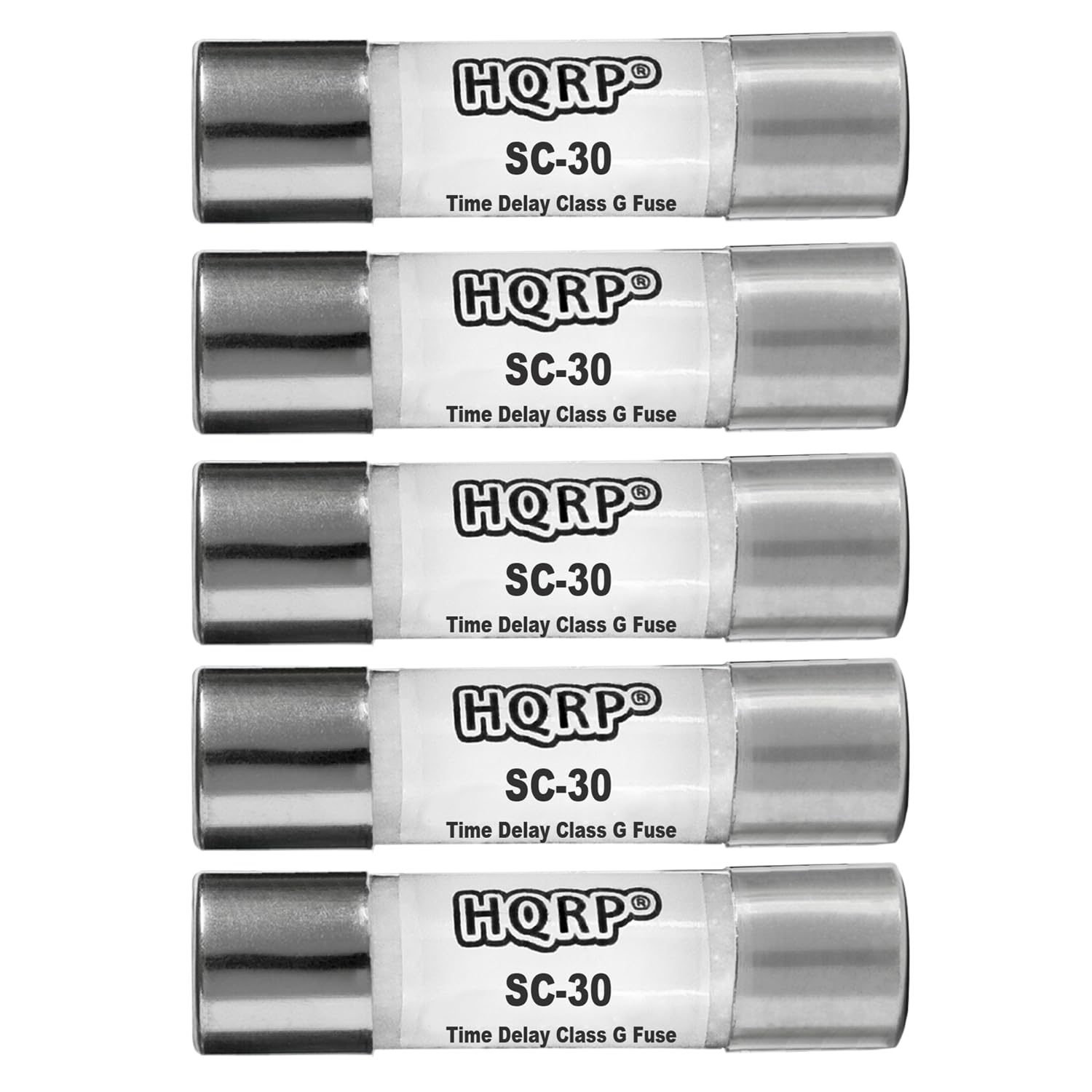 HQRP5-Pack Spa Hot Tub Slow Blow Fuse, SC-30 Class G Time Delay 30 Amp Fuse 480 V, Replacement for Bussmann SC30, Buss Sc-30, LIttelfuse SLC30, Edison, Gecko, Compatible with Balboa, Spa Builders