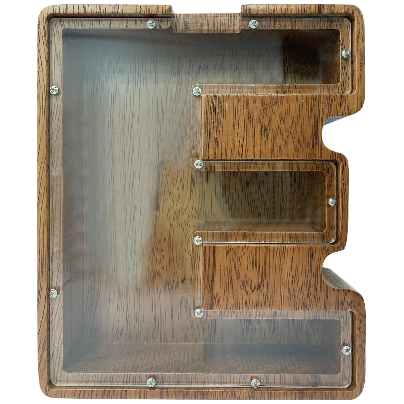 Personalized Large Wooden Kids Letter Piggy Bank - (Laser Engraved) Custom Piggy Bank for Boys Girls - Wooden Banks with Initials - Alphabet Money Box Bank Birthday Letter E Bank