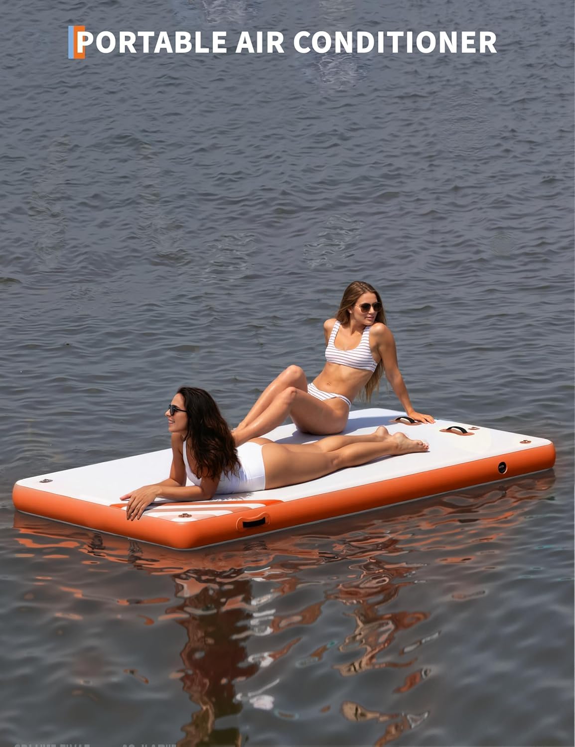 GAOMON 10 X 6ft Inflatable Floating Dock, Non-Slip Inflatable Dock Platform, Air Dock Platform with Portable Carrying Bag & Detachable Ladder, Floating Platform Island Raft for Pool Beach Ocean