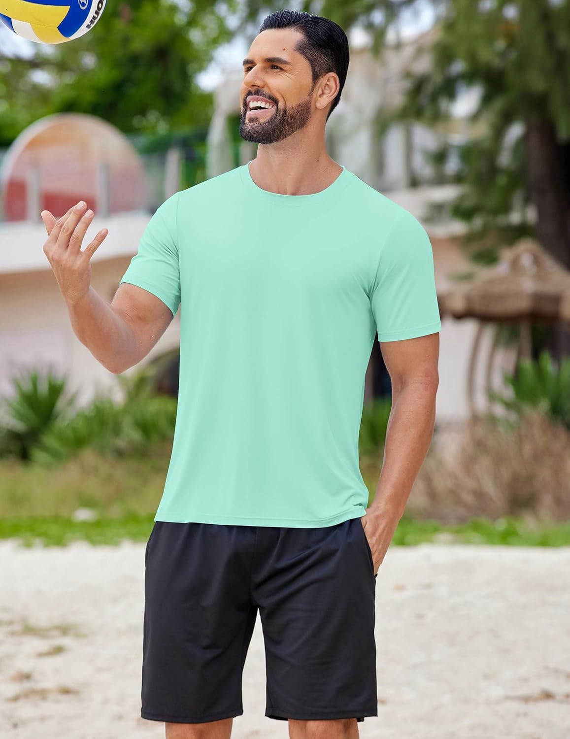 COOFANDY Men's Swim Shirt Short Sleeve UPF 50+ Sun Shirt Rash Guard T-Shirts Quick Dry Beach Shirts Breathable - Image 5