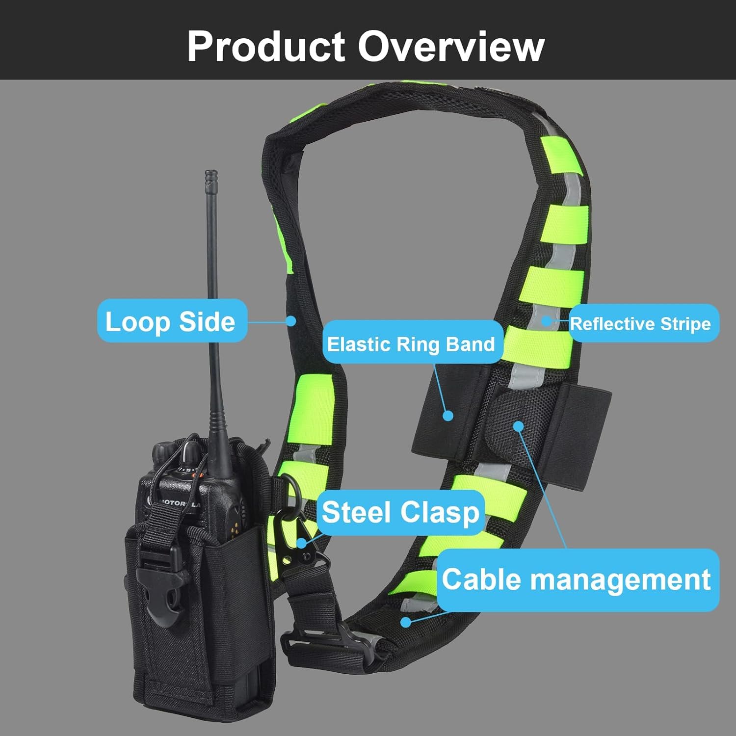 Regolabile Fascia Spalla Riflettente Clip Cavo Microfono Bande Custodie Radio Fotocamere DSLR Borse Pesca Cassette Attrezzi