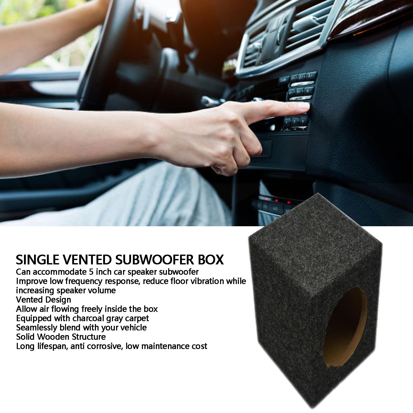 Fafeicy Scatola Subwoofer Singola, Custodia per Altoparlante per Auto da