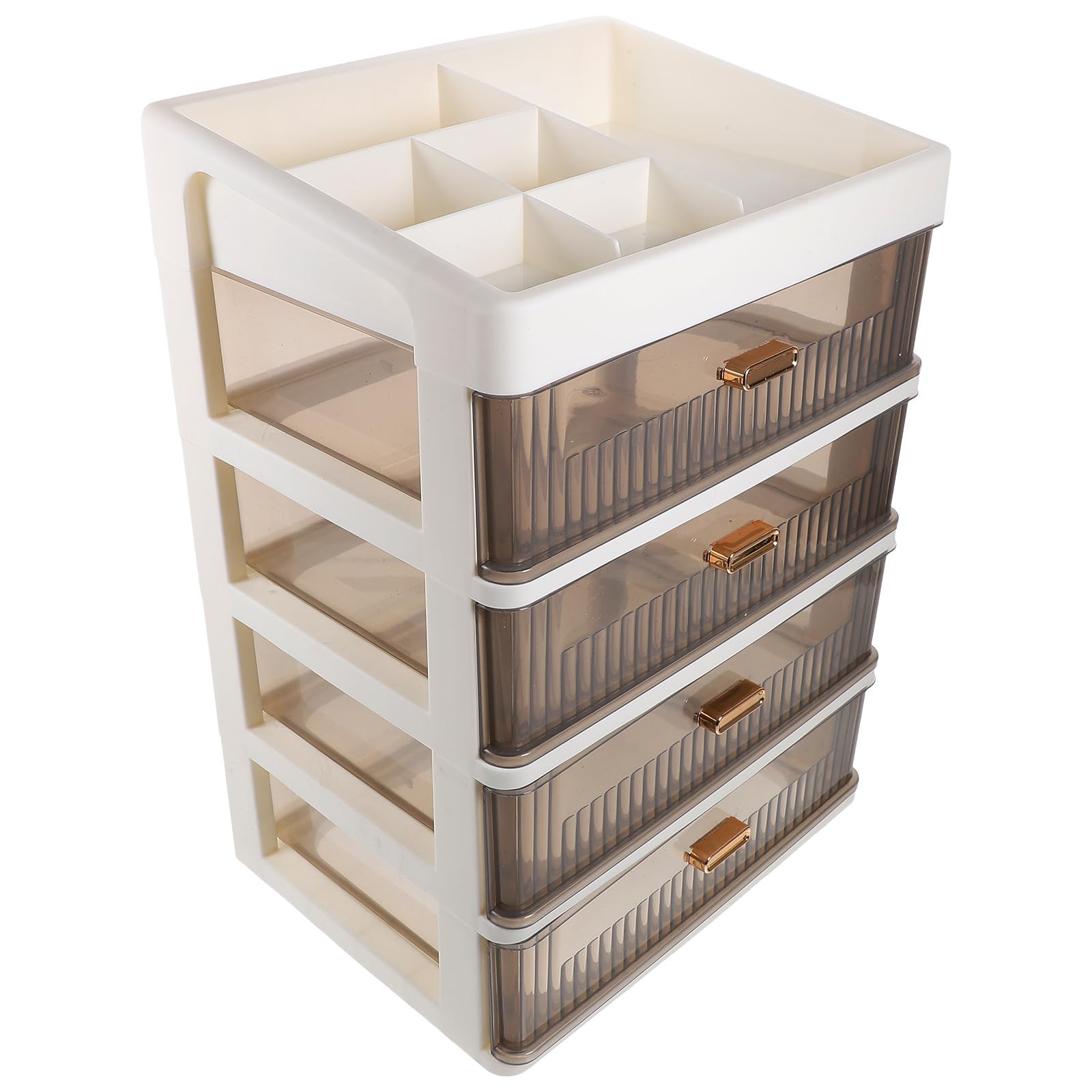 Cajonera multifuncional de plástico transparente para almacenamiento de cosméticos de oficina y papelería, ideal para el hogar y el espacio de trabajo