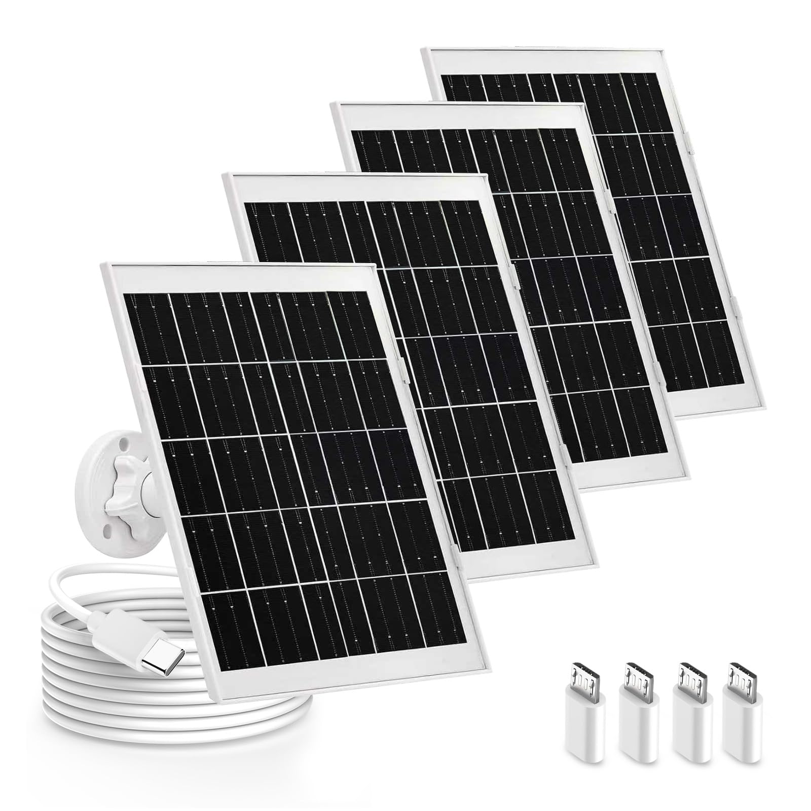 Photo 1 of 4 Pack 8W Solar Panel Charger Compatible with Arlo Essential Solar Panel Charger (2nd Generation, Arlo Essential Outdoor Camera & Essential Outdoor XL Camera 2nd Generation VMA6600?Pro 2K 6th Gen 2025