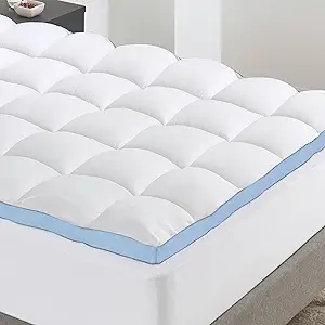California Design Den King Mattress Topper, Thick Cooling Pillow Top Mattress Topper King for Restful Sleep, 900 GSM Fill, Breathable & Gentle on Skin
